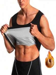 Sweat Sauna Vest For Men Heat Trapping Polymer Vest Gym Workout Tank Top Pullover Waist Trainer Shirt Body Shaper