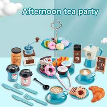 Afternoon Tea Sets, Children's Toys, Simulated Coffee Machines, Simulated Snacks, Afternoon Tea Toy Sets, DIY Toys, Children's Birthday Gifts, Festival Gifts (Some Accessory Styles Are Random)