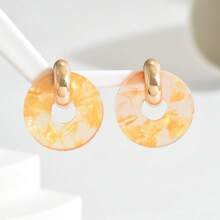 Brincos de Argola Multicoloridos de Acetato na Moda, Adequados para Presentes Femininos, Festas e Uso Diário