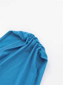 طقم بيجامة صيفي مكون من قطعتين: سترة فوقية بدون أكمام وياقة غير متماثلة + بنطال لرفع الأرداف