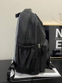 Mochilas esenciales para estudiantes de secundaria, preparatoria y universidad: de gran capacidad, con diseños lindos de dibujos animados, ideales para adolescentes - Negro - Ver 4