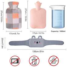 3 Pieces Set: Electric Water Filled Waist Belt, Hot Water Bottle & Warming Hand Warmer For Back And Belly Warming - Pattern - View 12