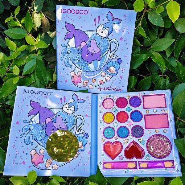 1 pièce Ensemble de cosmétiques pour enfants, boîte palette d'ombres à paupières, petite princesse, jouets de maquillage et de coiffure pour la maison, rouge à lèvres pour enfants, maquillage jouet, jouets pour filles, ensembles de maquillage pour enfants, maquillage pour enfants, soin de la peau pour enfants, trousse de maquillage pour filles