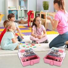 1pc Plastic 3-Layer Storage Box, Multipurpose Storage Box Container, Household Folding Tool Box, Portable Art Craft Case Container, Sewing Supplies Sorting Organizer, Medicine Box