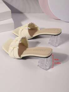 Femmes Mode Casual Sandales Confort Talon Épais Plissées, Femmes Vacances Fête Sandales Plage Confortables, Femmes Pantoufles d'intérieur Personnalisées - Beige - Voir 9