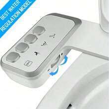 专用于马桶的智能马桶盖，非电动双喷嘴智能马桶盖，自清洁可调节水压，适用于前后清洁，最佳水压调节，浴室配件，浴室工具 - 銀白色 - 查看 17