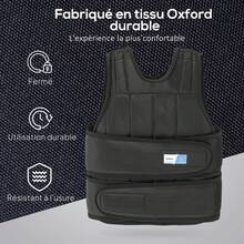 HOMCOM Gilet lesté réglable - Aosom.fr x FFHandball - veste lestée 20 Kg max. poids amovibles entrainement musculation exercice boxe oxford noir - Noir - Voir 9
