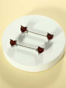 2pcs 14G Nipple Rings For Women Stainless Steel Heart Butterfly Moon CZ Flower Barbell Nipple Rings Set Cute Nipplerings Piercing Jewelry For Daily Wear Party Summer Beach