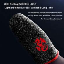 Najnowszy rękaw na palce do gry Dragon Series, fajny rękaw na palce z włókna węglowego ze wzorem smoka, oddychający rękaw na palce do gry, aby poprawić komfort i precyzję, 24-godzinna skuteczna rękawica na palce do gry w telefon zaprojektowana dla graczy - Wielokolorowe - Zobacz 11