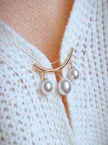 Faux Pearl Anti-Glow Neckline Button Pin, Waist Pin, Atmospheric And Elegant Fixed Clothes Button Pin, Teen Girls Waist Goddess, A Pin Anti-Glow Goddess
