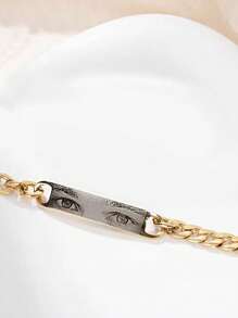 1 pulsera personalizada con foto, pulsera de cadena de acero inoxidable con foto grabada con láser, pulsera de pareja con foto personalizada, estilo de moda con imagen del ojo, regalo de joyería para pareja. Regalos para el Día de San Valentín, Día de la Madre, Día del Padre, Oro, Plata, Negro, Elegante, Colorido, Vintage, Unisex, Hipster, Simple, Casual, Personalizado, Único, Regalos ideales para él, Regalos ideales para ella, Ella, Novio, Novia, Papá, Mamá, Familia, Amigos, Para aniversarios, Para cumpleaños, Para graduación, Para baile de graduación, Para fiestas, Joyería para mujer, Útiles escolares, Vuelta a la escuela, Para la oficina, Para la escuela, Para el aula, Para regalos de maestros, Para la universidad, Para colegas, Para dormitorios, Para maestros, Para niños y niñas, Para adolescentes, Estudiantes de secundaria, Estudiantes de preparatoria, Estudiantes universitarios, Estudiantes de primer año, Estudiantes de segundo año, Estudiantes de grados inferiores
