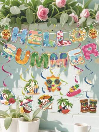 Set Of Summer Beach Party Decorations Spiral Hanging Banner Festive Party Decorations To Enhance Your Celebrations Vibrant Colorful Party Decorations Perfect For Beach Themed Events And Summer Parties