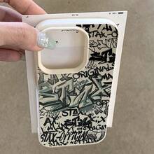 1pc TPU Material Artistic Graffiti Letter Full Screen Pattern Phone Case Suitable For Apple Phones - White - View 4