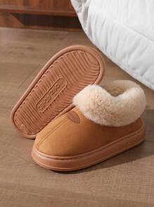 Bottes de neige style européen et américain pour femmes, nouvelles pantoufles à bout fermé mode avec semelle épaisse, chaussures d'intérieur chaudes pour femmes