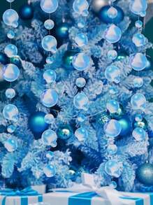 Corona de burbujas oceánicas de 200 cm/79 pulgadas, decoración de fiesta, corona de burbujas flotantes transparentes, agrega ambiente a sus festivales y fiestas, adecuado para reuniones, cumpleaños, festivales, exteriores, decoración de bodas. Adecuado para todas las estaciones, sin electricidad ni batería requerida, y fácil de instalar.