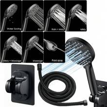 7-Function High Pressure Shower Head, Handheld Shower With Massage Spray, Strong Water Flow For Cleaning Toilet Crevices And Bathtub Corners, Works Well Even In Low Water Pressure Environment, Comes With 1.5m Flexible Hose And Holder For Convenient Use