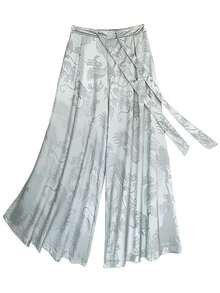 Men's Chinese Vintage Style Satin Loose Pants With Jacquard Dragon Pattern, Lightweight Breathable Soft Trousers For Spring & Autumn, Fall