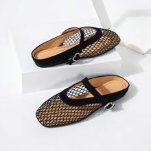 Nuevas sandalias tipo chanclas de suela blanda, transpirables y de dedo cerrado con malla para mujer, versátiles y cómodas para el verano