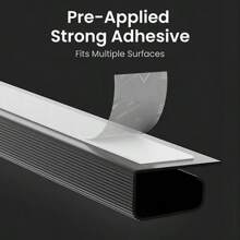 1PC 40cm/15.75inch Under-Desk Cable Tray Self-Adhesive Cable Organizer Cable Management Accessories Cable Protecter No Drilling PVC Invisible Slot Organizer For Monitors And Computers,Durable PVC Material