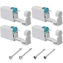 4 pezzi di Set monouso per piercing al naso con gemme incorporate - Operazione semplice e pratica per kit piercing al naso
