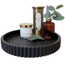Plateau décoratif rond pour table basse - Plateau en bois massif rond pour la décoration de la maison - Décoration de table basse - Plateaux décoratifs - Plateau centre de table Soleil Voyage Cool Rentrée Scolaire