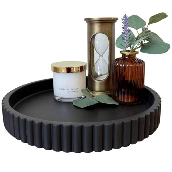 Plateau décoratif rond pour table basse - Plateau en bois massif rond pour la décoration de la maison - Décoration de table basse - Plateaux décoratifs - Plateau centre de table Soleil Voyage Cool Rentrée Scolaire