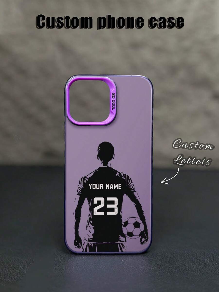 1个可定制手机壳,可印制个人姓名,足球元素图案,兼容三星S24 Ultra/S25 Ultra和 17 Pro Max/16 Pro/15/14 Plus/13 Pro/12 Pro Max/11/7P/XS/XR,硬质PC材质,防刮花,防指纹,适合个人、伴侣、家人、朋友、情侣、姐妹等作为生日、周年纪念礼物,国际版,非国内版。 - 紫色 - 查看 1