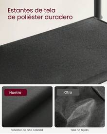 VASAGLE Zapatero, Organizador de Almacenamiento de Zapatos de 5 Niveles para Entrada y clóset, Capacidad para 20-24 Pares de Zapatos, 4 estantes de Tela, Marco de Acero, Industrial, café rústico y - Café integral - Ver 6