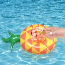 1pc Inflatable Floating Cup Holders For Pool - Cute Animal & Fruit Design Drink Floats For Summer Parties,Floating Drink Floats,Beach & Pool Accessories - Multicolor - View 4
