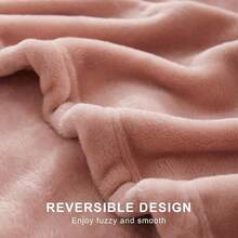 Sofa Blanket Living Room Cover SetFleece Blanket Twin Size, Soft Cozy Twin Blanket, Fuzzy Flannel Blanket Bed, Sofa, Couch, Travel, Camping, 60 X 80 Inches - 藕粉色 - 查看 5