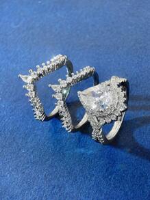 A Set Of Luxury Queen Of British Style Zirconia Ring Ladies Jewelry For Women 925 Sterling Silver Single Ring Fine Jewelry For Girls Birthday Prom Party Gifts