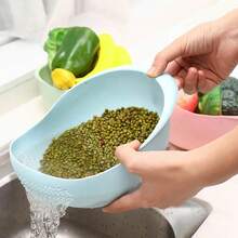 1个塑料多功能蔬果沥水篮，带沥水功能，厨房用品，厨房配件，厨房工具 - 彩色 - 查看 13