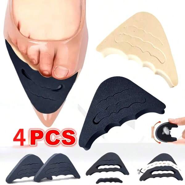 4PCS Forefoot Inserts: Soft Shoe Toe Pads For Women'S High Heels - Prevents Pain, Reduces Blisters, And Enhances Comfort
