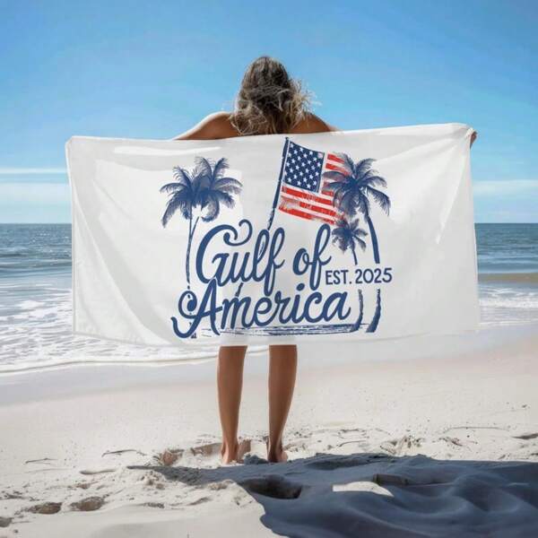 1pc 29″X58″ 31″X71″ Gulf Of America Beach Towel 4th Of July Beach Vacation Gift Boating Towel American Flag Gift Beach Party Summer Beach Trip Gulf