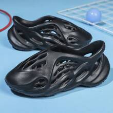 EVA Men Women Clogs Foam Runner Shoes For Women Men, Hollow Cloud Slippers Lightweight Slip-On Walking Sneakers Breathable Soft Beach Sandals Breathable Non-Slip Beach Shoes Casual Fashion Sports Sandals One Pair Arch Support Sandals - 黑色 - 查看 10