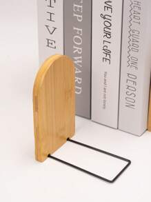 2Pcs Wood Bookends,Non-Skid Bookend For Shelves,Heavy Duty Bookends,Book Stand For Books/CDs