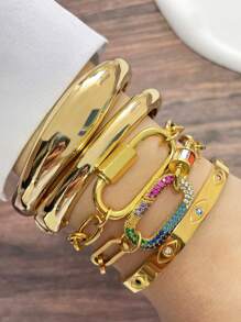 1 pulseira redonda de luxo, pulseira para mulheres e meninas, moda minimalista, presente de joia casual diário para mulheres