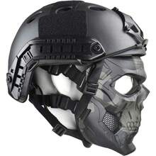 Local Shipping-Mask Dual Mode Wearing Design Adjustable Strap Tactical Mask Protective Full Face Clear Goggle Skull