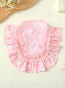 1 pieza Ropa para mascotas suave y linda, nueva y transpirable, Vestido de princesa con diseño fruncido y de lunares de dos tonos, arnés con anillo para correa para perros pequeños, liviano para primavera/verano