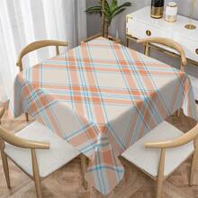 1/20PCs Tablecloth With Line Grid Printed Design, Rectangular Tablecloth, Perfect For Picnics, Camping, Weddings, Birthday Parties, Restaurants, And Buffet Dinners