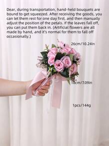 1 szt. Bukiet sztucznych róż dla panny młodej i druhny, elegancki rustykalny ślub, fotografia, dekoracje urodzinowe, dekoracje imprezowe, wieczór panieński, prezenty letnie, plaża, powrót do szkoły, artykuły szkolne, wystrój pokoju