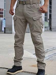 Men's Military Tactical Cargo Pants, Lots Of Pockets, Waterproof, Wear Resistant, Casual Cargo Pants - Màu be - Xem 3