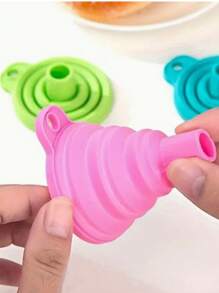 Color Random Silicone Folding Funnel Portable Small Funnel Large Wine Leakage Multi Purpose Kitchen Large Diameter Oil Leakage Pouring Oil