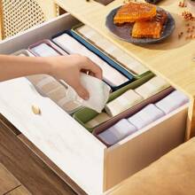 1pc Multifunctional Large Capacity Plastic Sock Storage Box, Convenient And Practical, Simple Style, Rectangular Shape, Solid Color Details, Suitable For Organizing Clothes, Socks And Other Small Items, Drawer Type Storage Basket, Applicable For Daily Home Clothes Organization