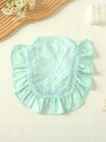 1 pieza Ropa para mascotas suave y linda, nueva y transpirable, Vestido de princesa con diseño fruncido y de lunares de dos tonos, arnés con anillo para correa para perros pequeños, liviano para primavera/verano