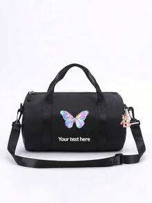 Personalized Dance Bag, Customizable With Your Name. Ideal For Dance, Sports, Latin Dance And Various Occasions. Large Capacity Design Allows It To Be Used As Both A Shoulder Bag And A Travel Bag, Practical And Convenient For Daily Use. Also Makes A Great Gift For Friends And Family. - Black Pink Letter Pendant - View 14