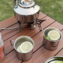 1 pieza de taza plegable de acero inoxidable 304 para exteriores, adecuada para campamento, senderismo y almacenamiento portátil para beber, también conocida como taza. - Multicolor - Ver 6