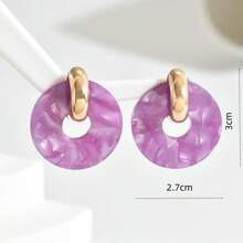 Brincos de Argola Multicoloridos de Acetato na Moda, Adequados para Presentes Femininos, Festas e Uso Diário