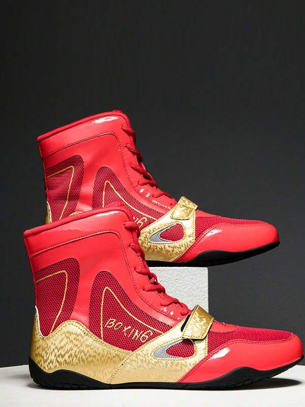 TACHUAN 1 Paar Damen High-Top Boxschuhe, professionelle Kampfsportschuhe für das Training, Kickboxstiefel, Fitness- und Kampfkunst-Sneaker
