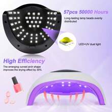 LED UV Lamps For Gel Nails, 220W UV Nail Lamp, Professional Faster UV Nail Dryer With 4 Timers, Touch Screen, Automatic Sensor, Portable Handle Nail Art Light Tools For Curing Gel Nail Polish